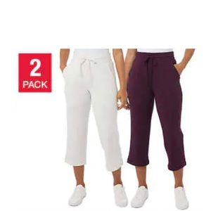 32 Degrees Ladies' Pull On Knit Capri, 2-pack, Purple,grey
